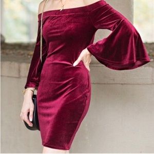 COPY - Gianni Bini Maroon velvet dress